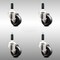 Service Caster 3 Inch 316SS Soft Rubber Wheel Swivel 3/4 Inch Expanding Stem Caster Set SCC SCC-SS316EX20S314-SRS-34-4 - alternate 2